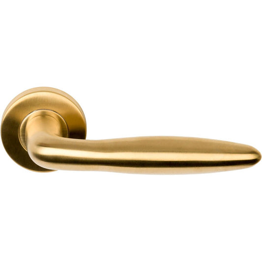 LB18 - Solid Sprung Door Handle On Rose