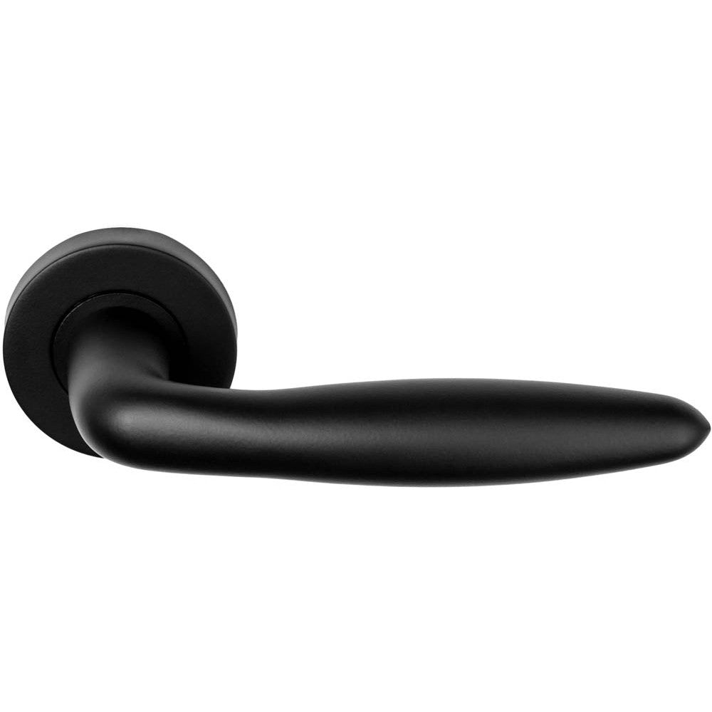 LB18 - Solid Sprung Door Handle On Rose