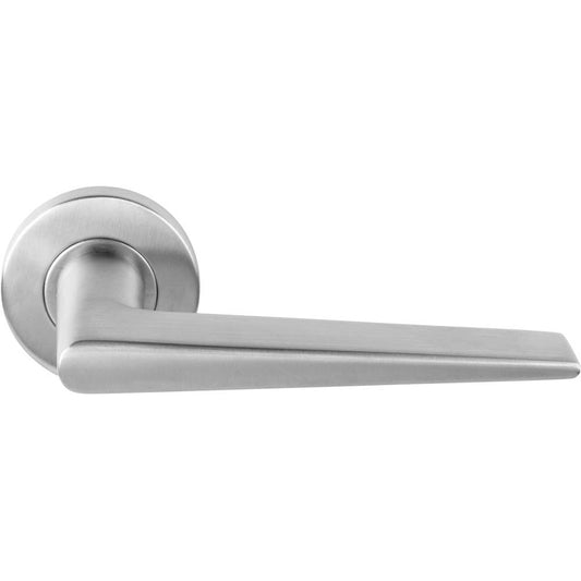 LB21 - Solid Sprung Door Handle On Rose