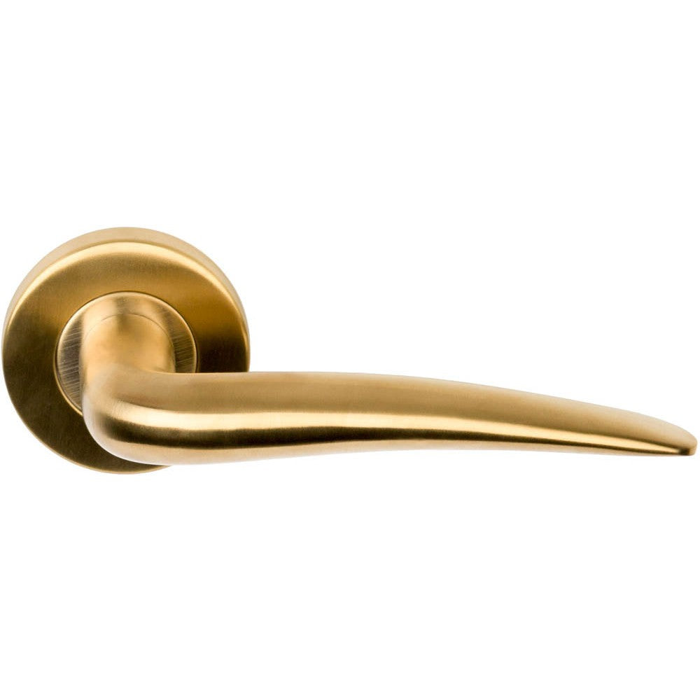 LB20 - Solid Sprung Door Handle On Rose