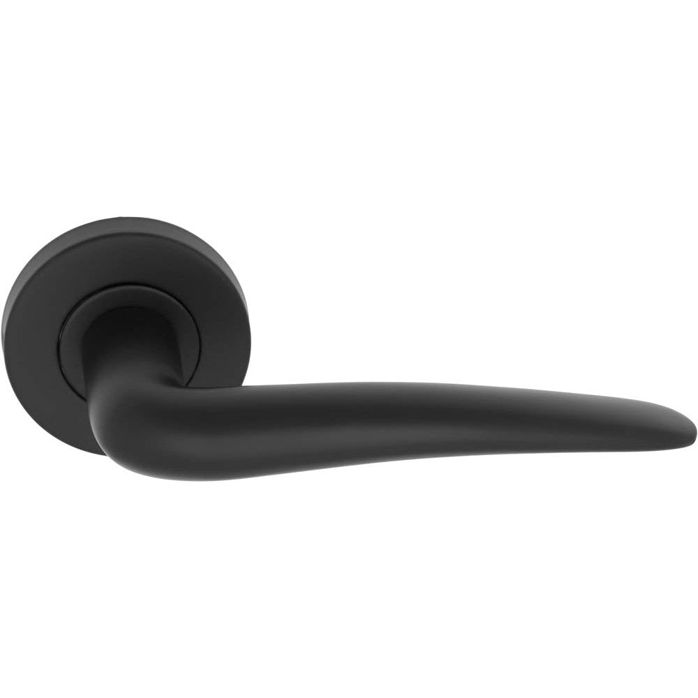 LB20 - Solid Sprung Door Handle On Rose