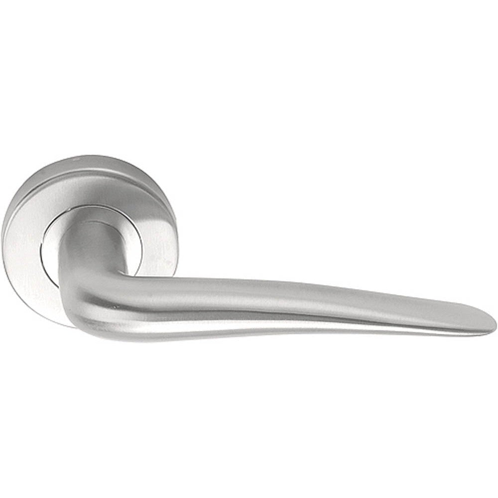 LB20 - Solid Sprung Door Handle On Rose