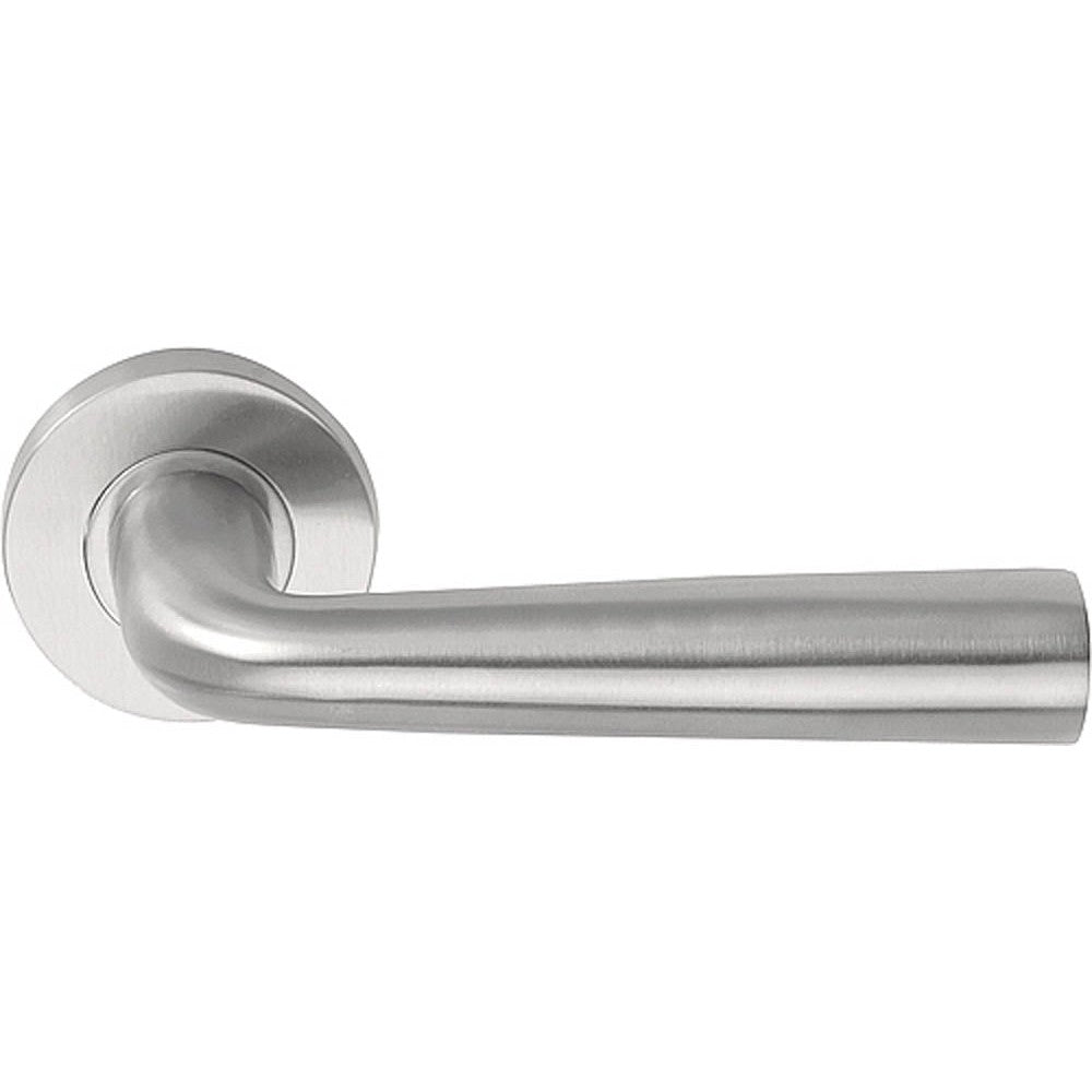 LB10 - Solid Sprung Door Handle On Rose