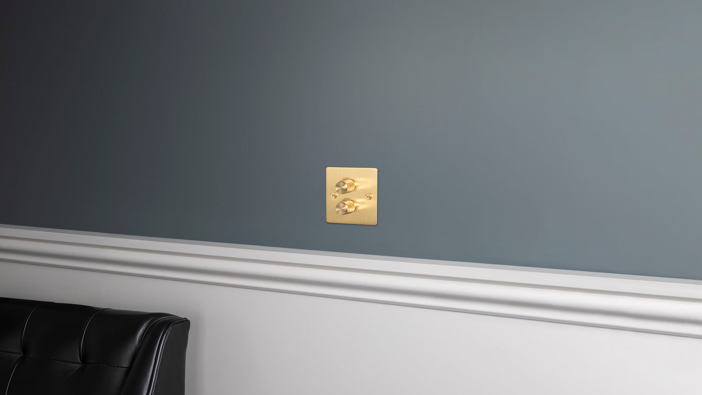 2G DIMMER / 120W / WHITE / BRASS