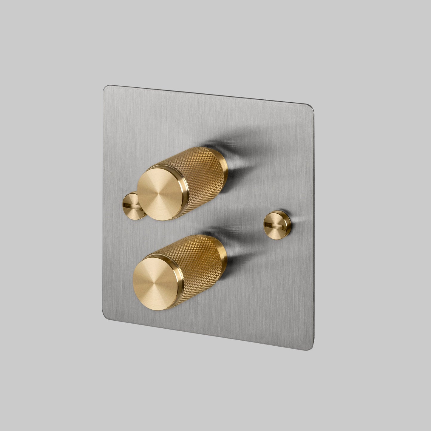 2G DIMMER / 120W / STEEL / BRASS