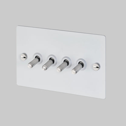 4G TOGGLE SWITCH / WHITE / STEEL