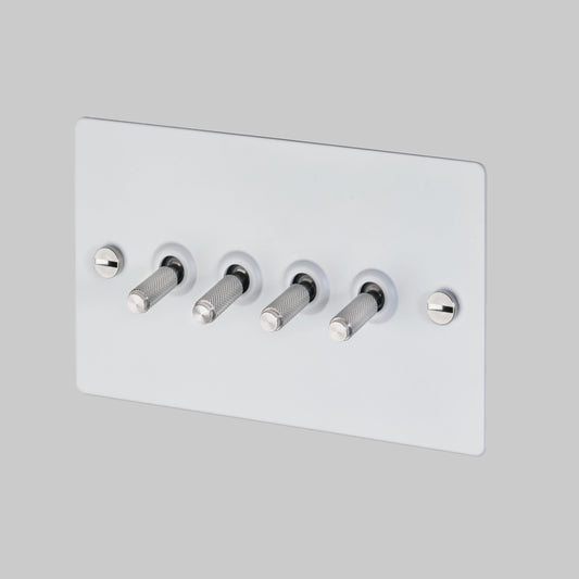 4G TOGGLE SWITCH / WHITE / STEEL