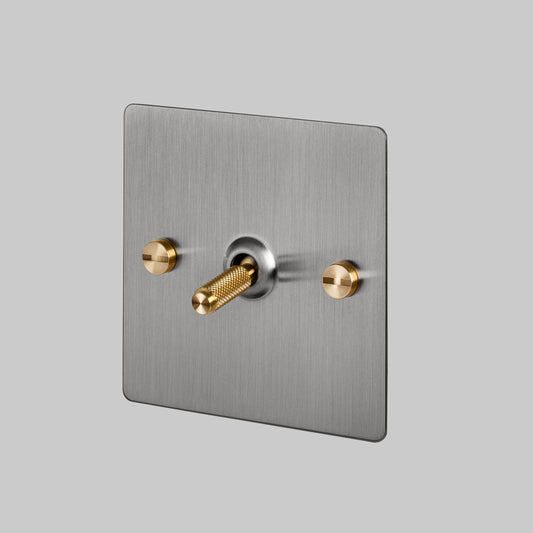 1G TOGGLE SWITCH / STEEL / BRASS