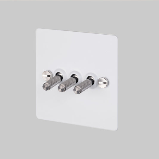 3G TOGGLE SWITCH / WHITE / STEEL