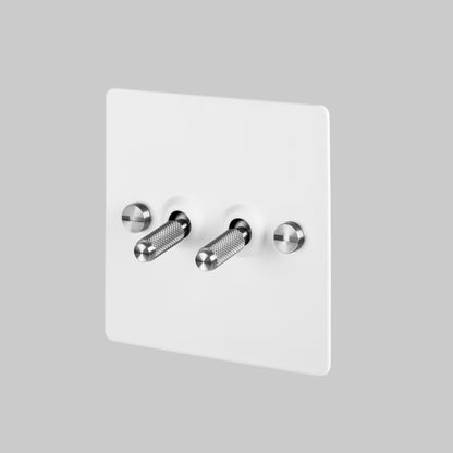 2G TOGGLE SWITCH / WHITE / STEEL
