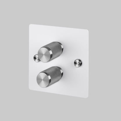 2G DIMMER / 120W / WHITE / STEEL