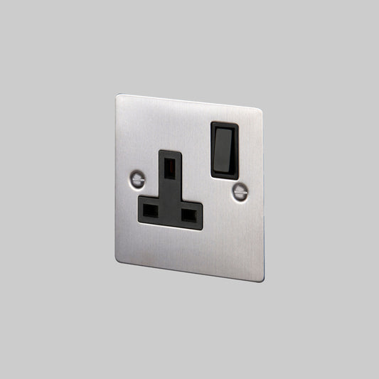 1G UK PLUG SOCKET / STEEL