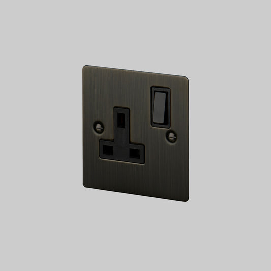 1G UK PLUG SOCKET / SMOKED BRONZE