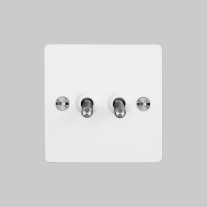 2G TOGGLE SWITCH / WHITE / STEEL
