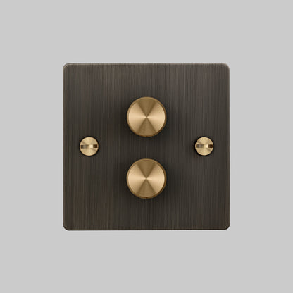 2G DIMMER / 120W / SMOKED BRONZE / BRASS