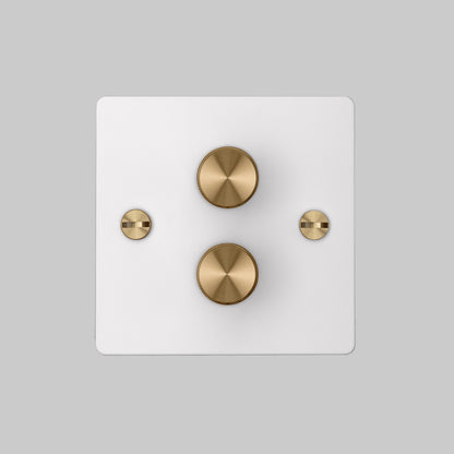 2G DIMMER / 120W / WHITE / BRASS