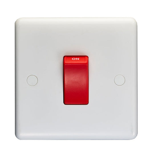 Enhance White Plastic 45Amp Switch - White