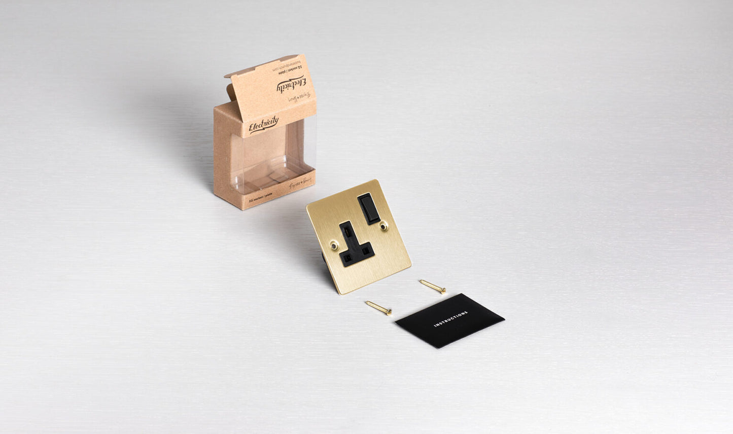 1G UK PLUG SOCKET / BRASS