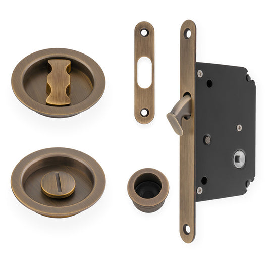 Radius Sliding Door Lock Set