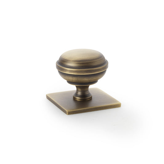 Quantock Cupboard Knob on Square Backplate