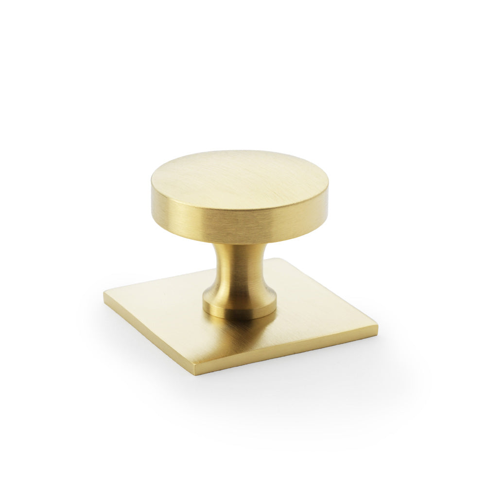 Bullion Cupboard Knob on Square Backplate