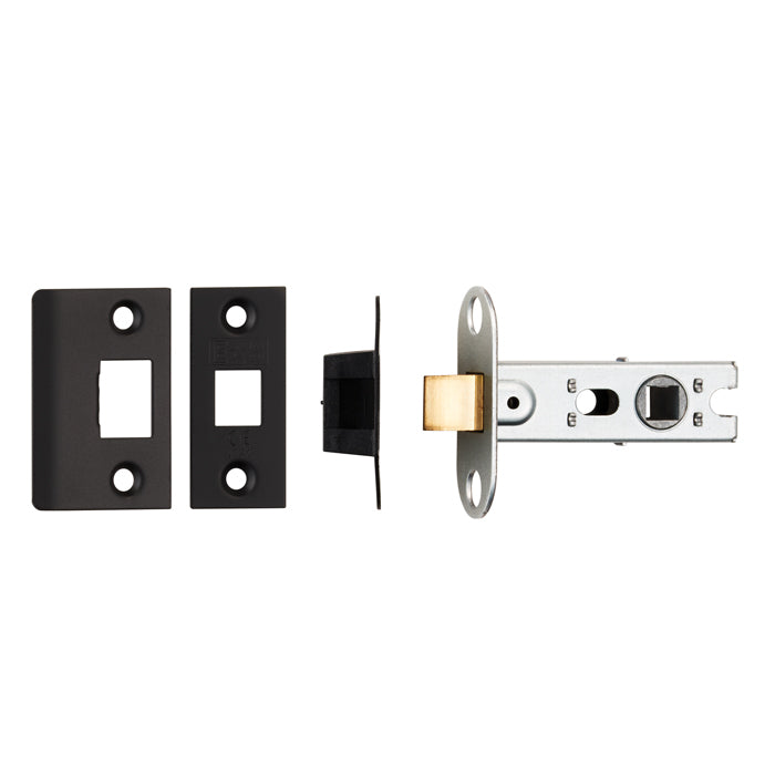 64Mm Ce B/T Tubular Mortice Latch Square Matt Black