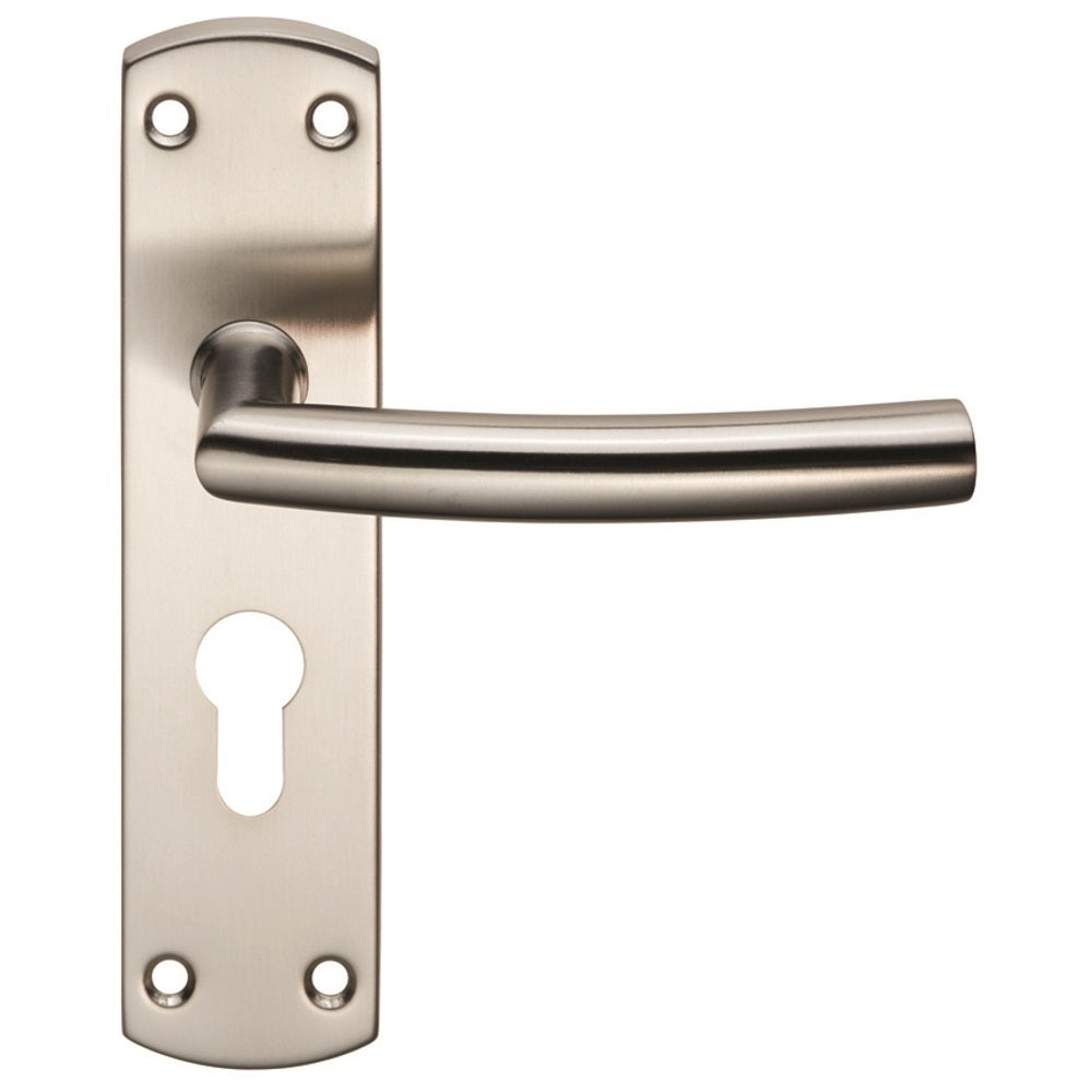 Steelworx Residential Arched Lever on Euro Lock Backplate
