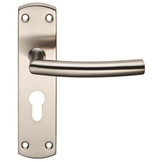 Steelworx Residential Arched Lever on Euro Lock Backplate