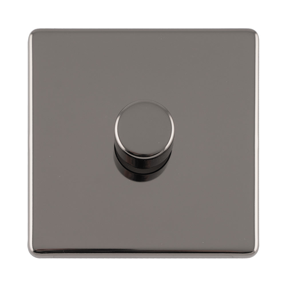 Concealed 3mm 1 Gang Led Push On Off 2Way Dimmer - Black Nickel