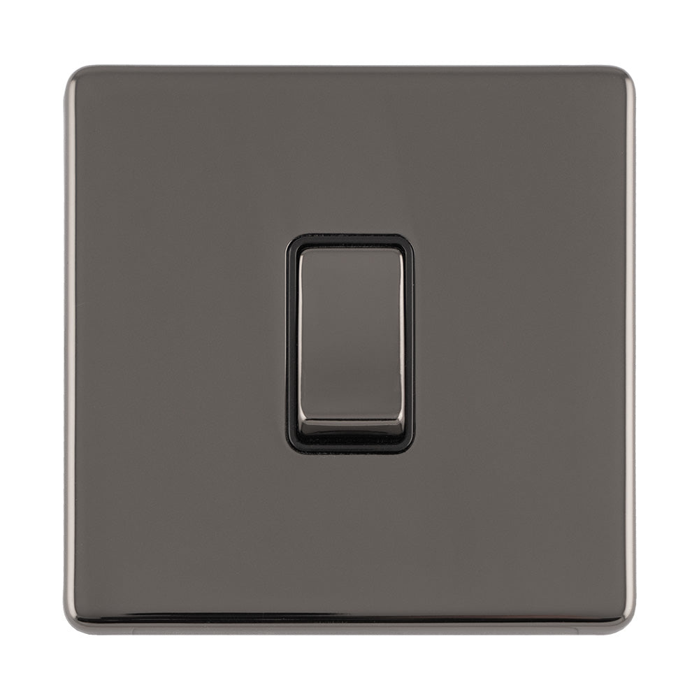 Concealed 3mm 1 Gang 10Amp 2Way Switch - Black Nickel