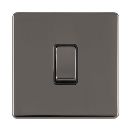 Concealed 3mm 1 Gang 10Amp 2Way Switch - Black Nickel