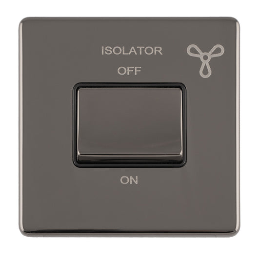 Concealed 3mm 6Amp Fan Isolator Switch - Black Nickel