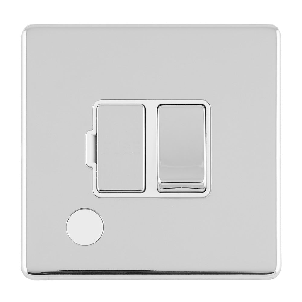 Concealed 3mm 13Amp Switched Fuse Spur With Flex Outlet - Polished Chrome