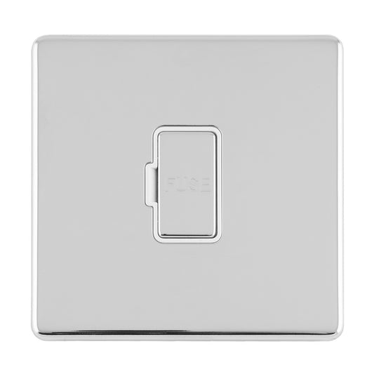 Concealed 3mm 13Amp Unswitched Fuse Spur - Polished Chrome