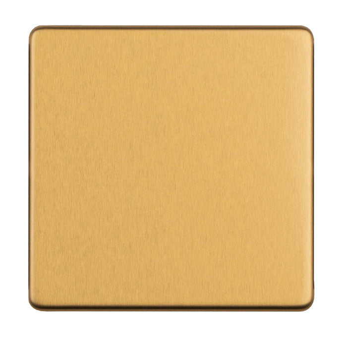 Concealed 3mm Single Blank Plate - Satin Brass