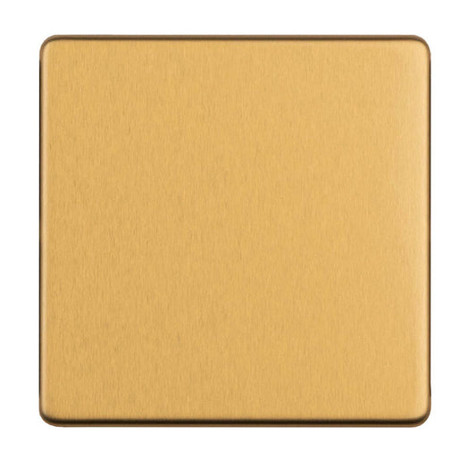 Concealed 3mm Single Blank Plate - Satin Brass