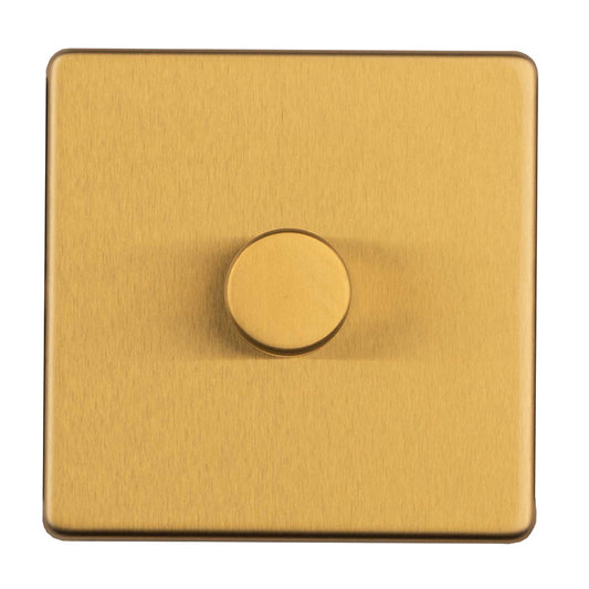 Concealed 3mm 1 Gang Dimmer - Satin Brass