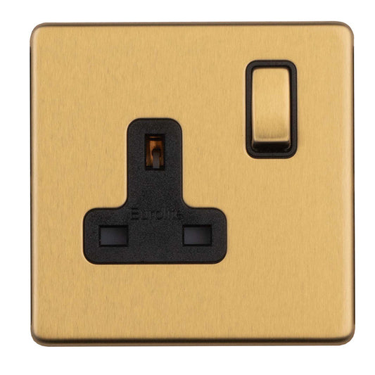 Concealed 3mm 1 Gang 13Amp Dp Switch - Satin Brass