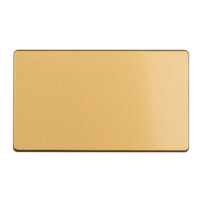 Concealed 3mm 2 Gang Double Blank Plate - Satin Brass