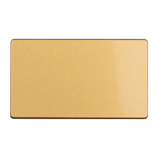 Concealed 3mm 2 Gang Double Blank Plate - Satin Brass