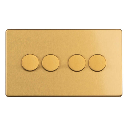 4 Gang Dimmer - Satin brass