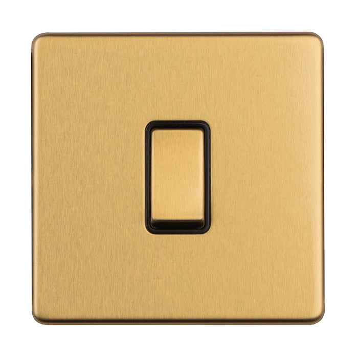 Concealed 3mm 1 Gang Intermediate Switch - Satin Brass