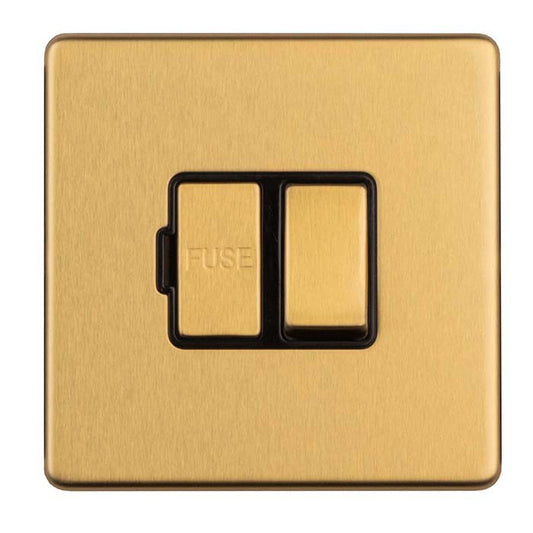 Concealed 3mm 13Amp Switched Fuse Spur - Satin Brass