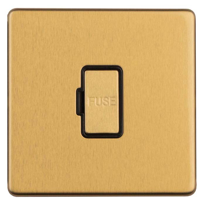 Concealed 3mm 13Amp Un-Switched Fuse Spur - Satin Brass