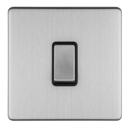 Concealed 3mm 1 Gang 10Amp 2Way Switch - Stainless Steel