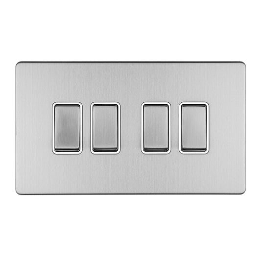 Concealed 3mm 6 Gang 10Amp 2Way Switch - Stainless Steel