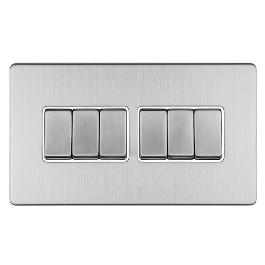 Concealed 3mm 8 Gang 10Amp 2Way Switch - Stainless Steel