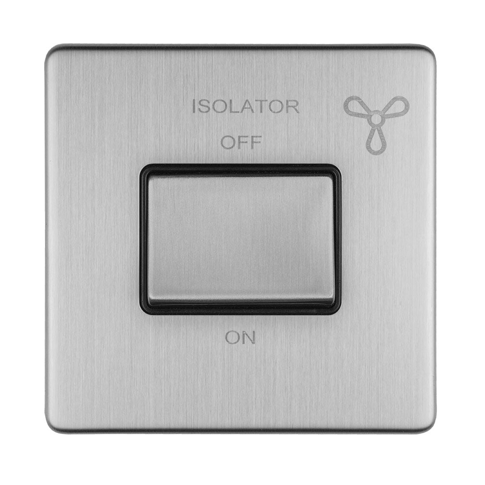 Concealed 3mm 6Amp Fan Isolator Switch - Stainless Steel