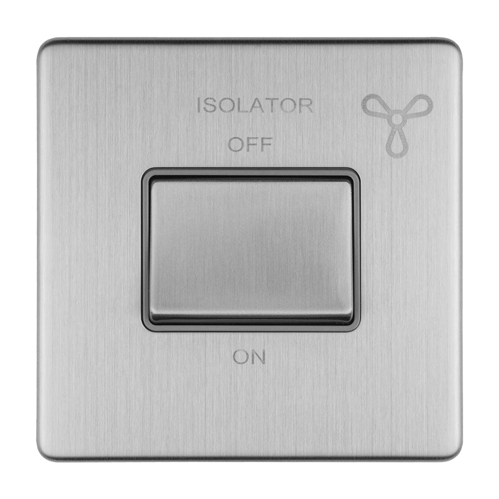 Concealed 3mm 6Amp Fan Isolator Switch - Stainless Steel