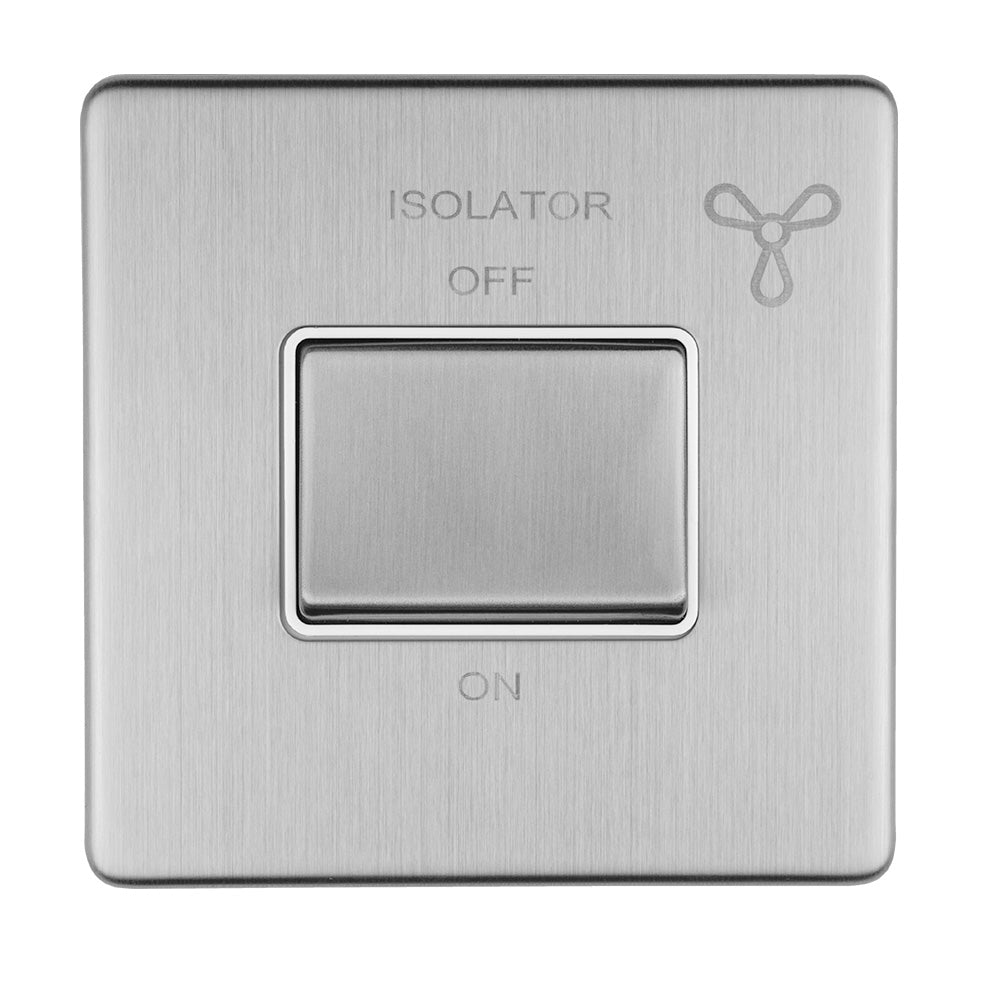 Concealed 3mm 6Amp Fan Isolator Switch - Stainless Steel